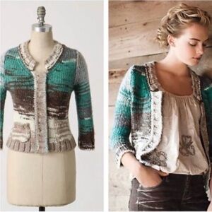 Anthropologie Shae Pondside
Multicolored
Wool Cardigan Sweater Size Medium